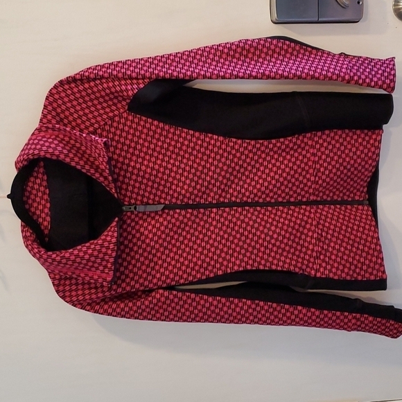 Lululemon Black and Pink Geometric Checkered Brushed Fleece lining Jacket 6 - Picture 6 of 8